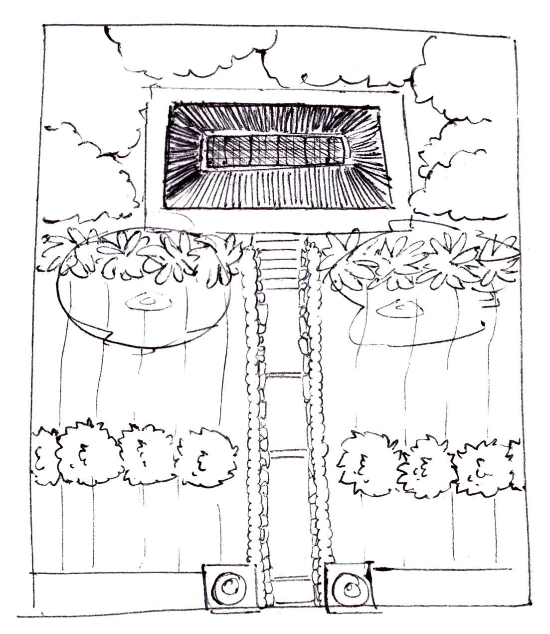 Courtyard pool plan