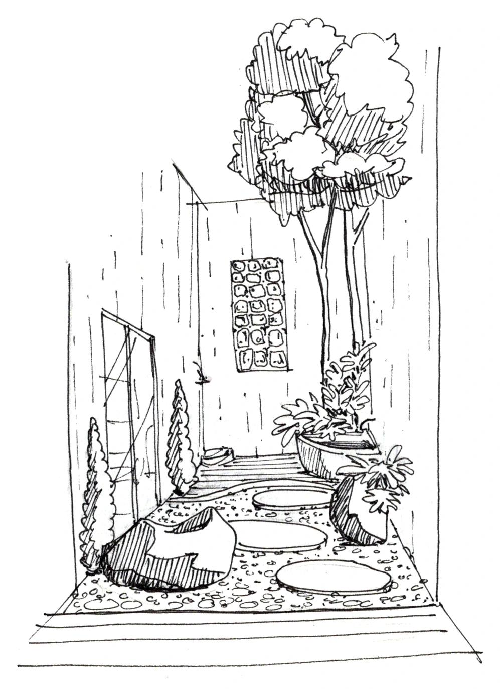 Courtyard stepping stones