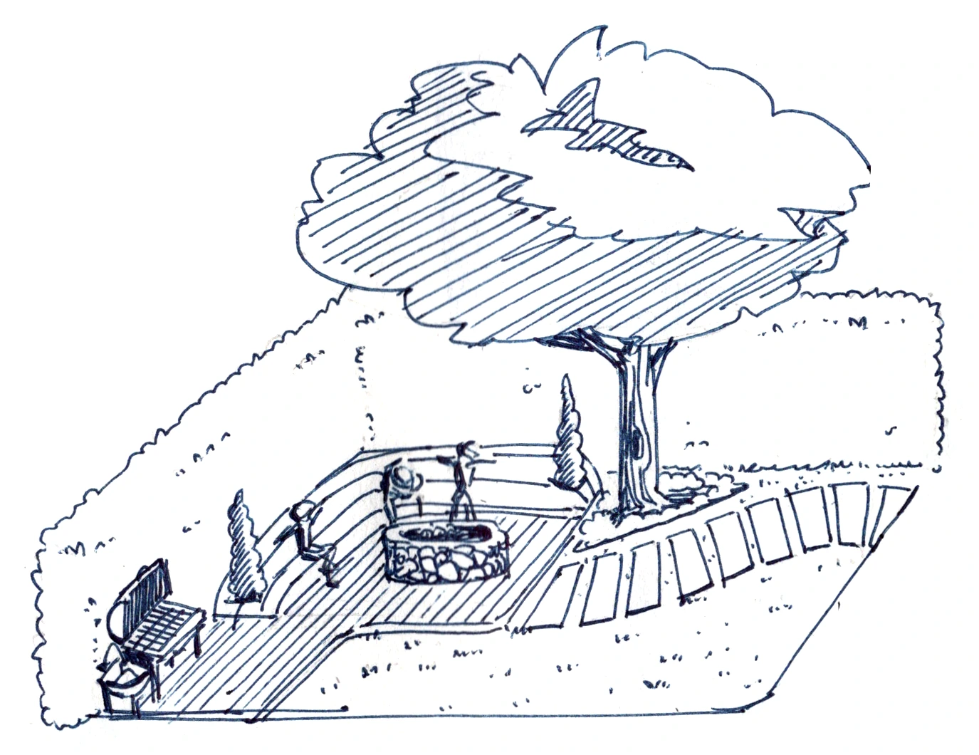 Patio and tree plan