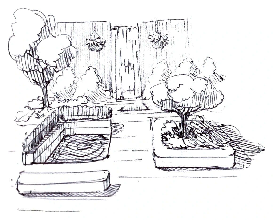 Raised bed patio
