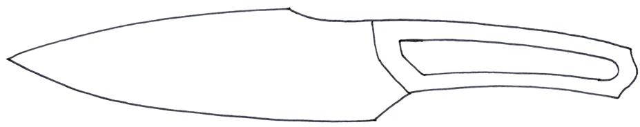 Refined knife profile with a hollow handle