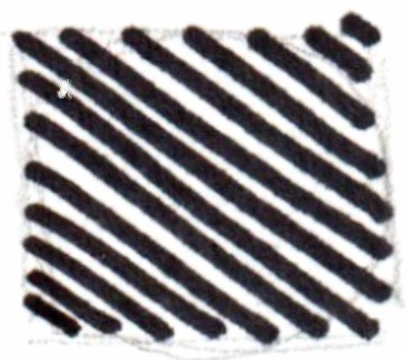 Rogue logo sketch: hatched square stamp