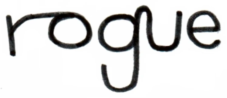 Rogue logo sketch: bold marker rogue