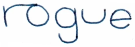 Rogue logo sketch: thin rogue study