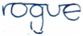 Rogue logo sketch: thin rogue study