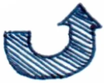 Rogue logo sketch: hatched upward arrow icon