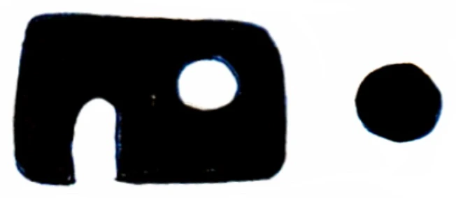 Rogue logo sketch: black stamp shapes