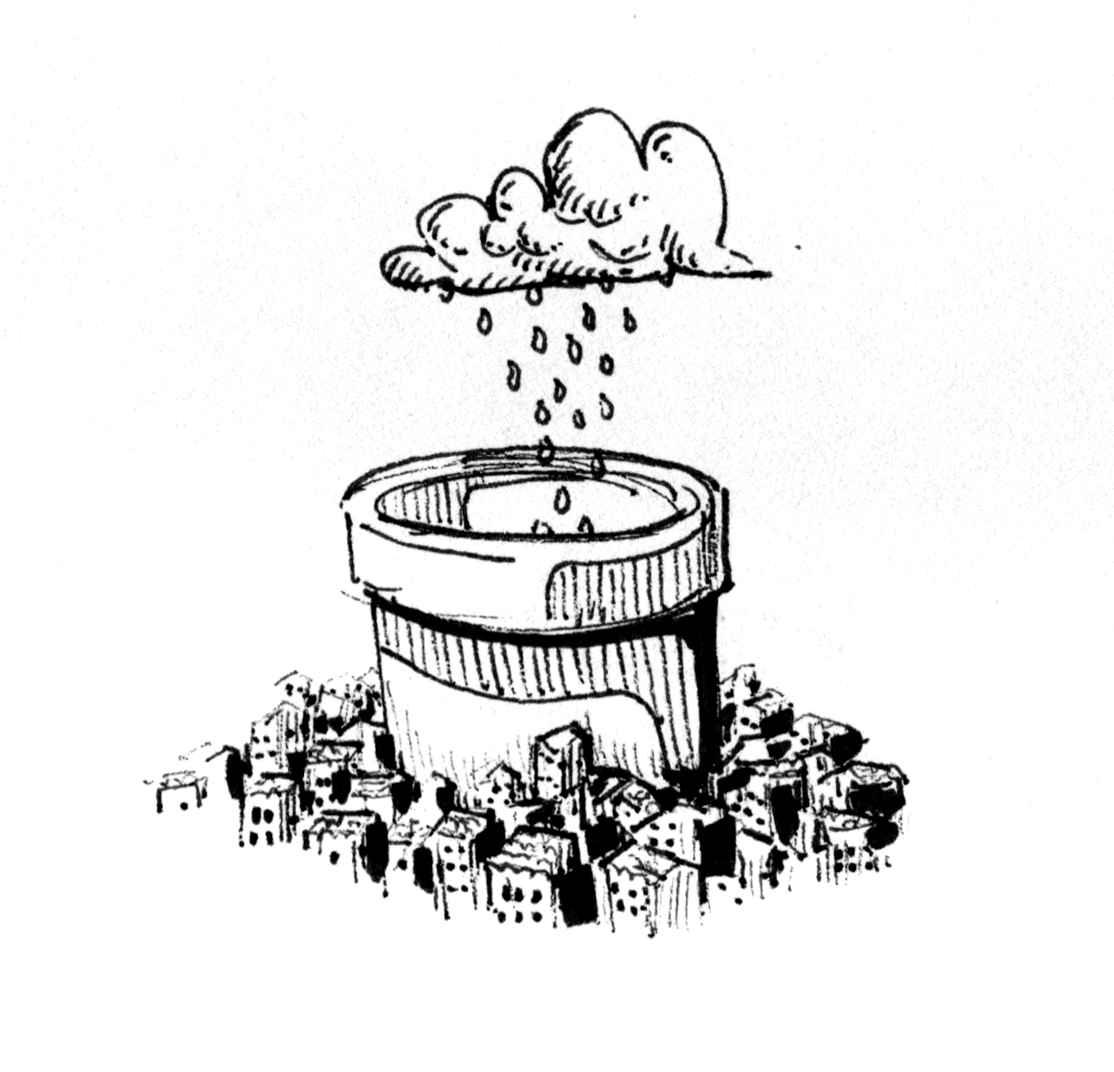 Mini city rain pipe